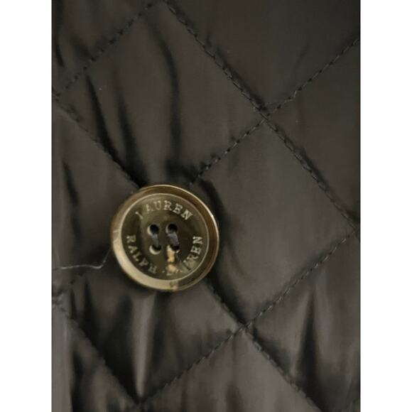 Lauren Ralph Lauren Women's 1X Double-Breasted Diamond Quilted Navy Barn Coat - Picture 10 of 11